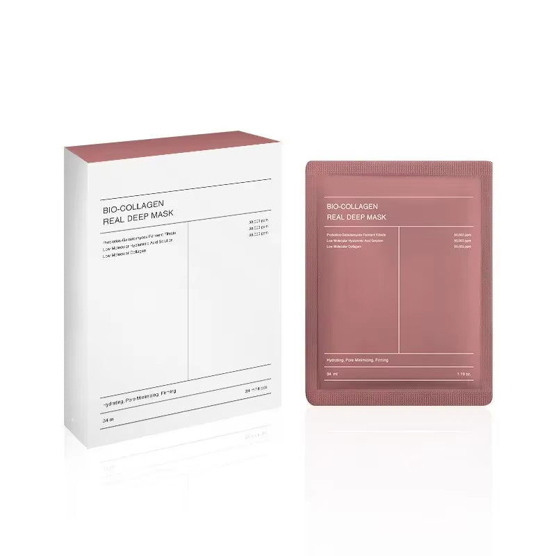 Bio-Collagen Real Deep Mask, Hydrating Overnight Hydrogel Mask, Pore Minimizing, Elasticity Improvement